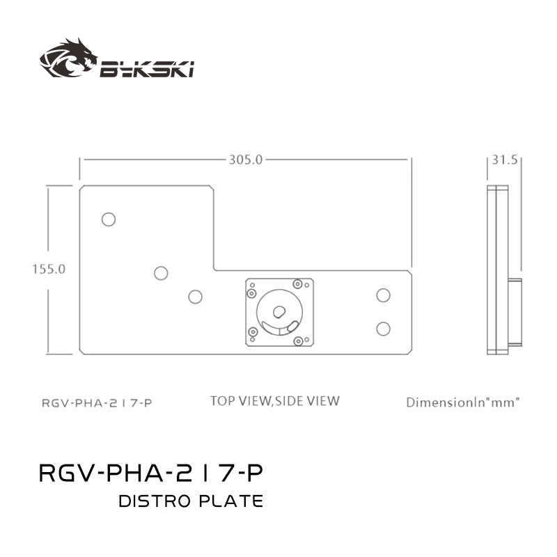 Bykski RGV-PHA-217-P Acrylic D - Distro Plate Ddc Pump Combo recension och pris